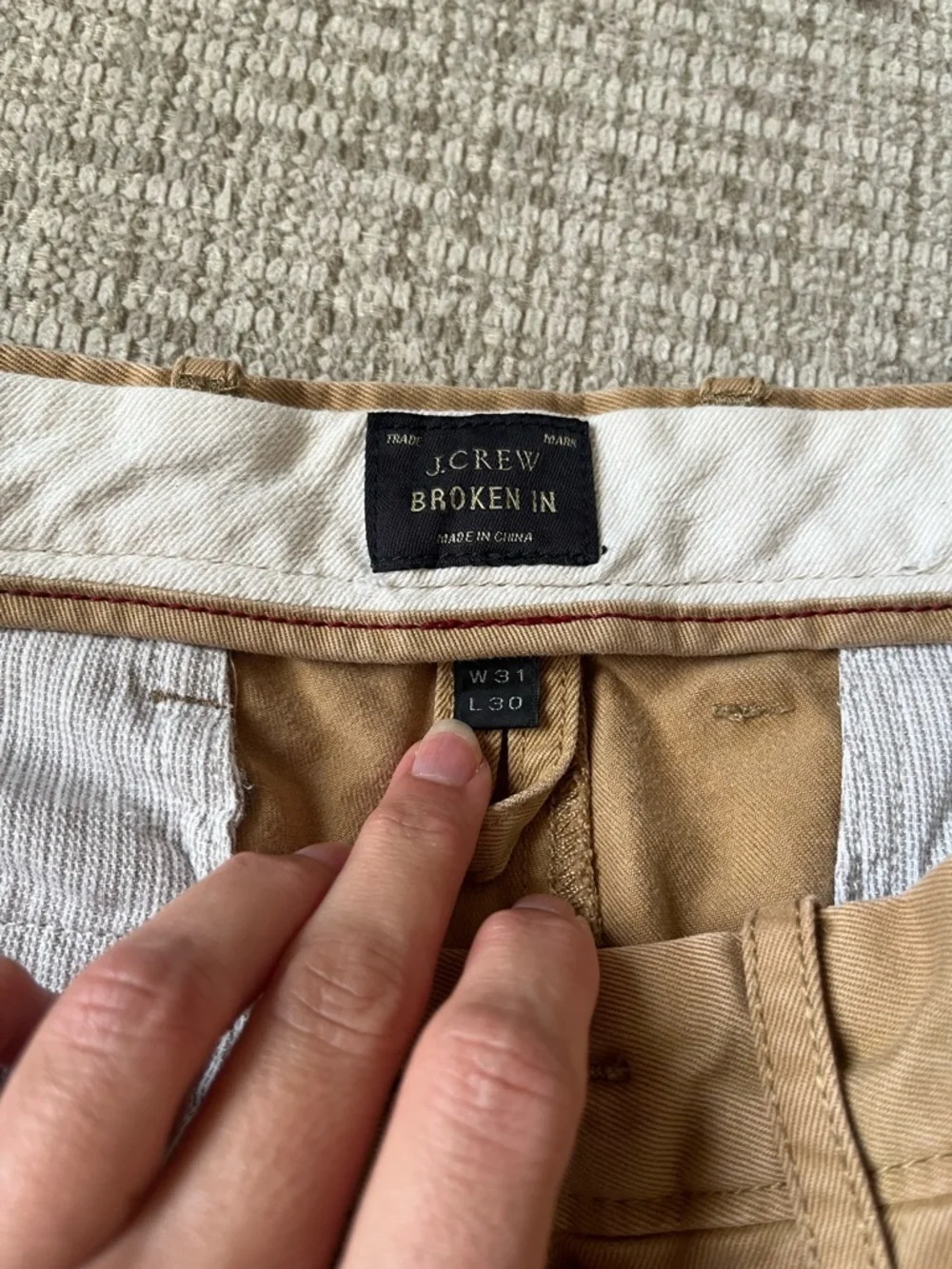 J. Crew Men's Camel Tan Chino Pants